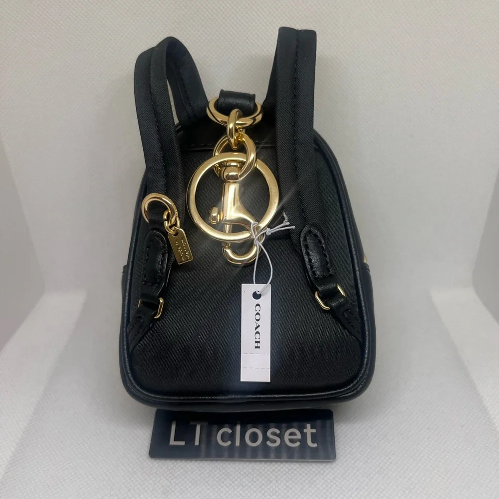 Last 1 ! New Coach Mini Court Backpack Bag Charm In Signature Canvas
